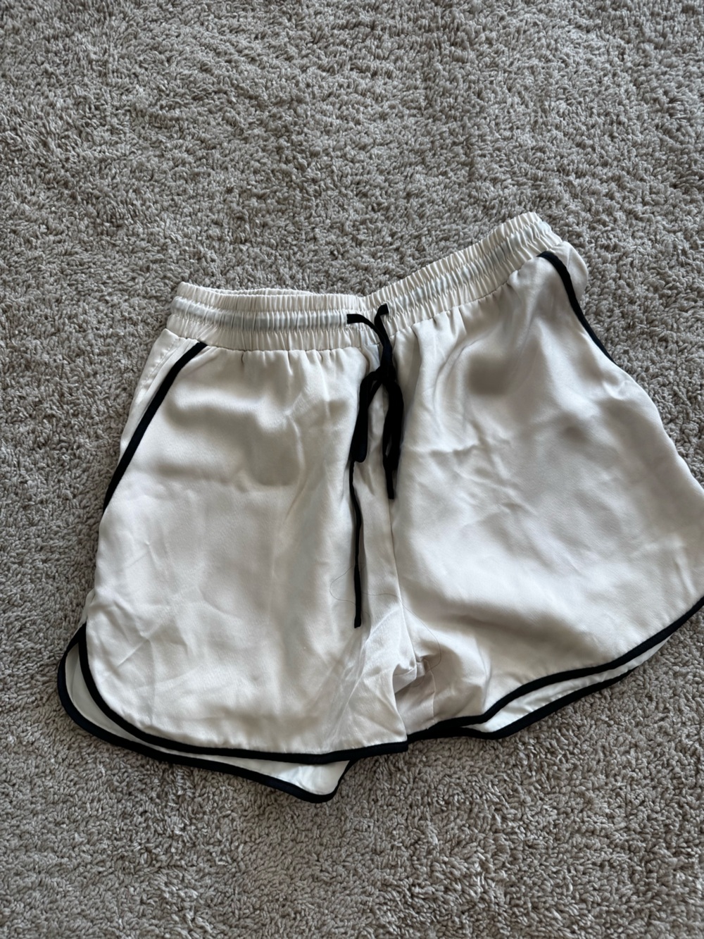 Vici Cream Shorts with Black Trim